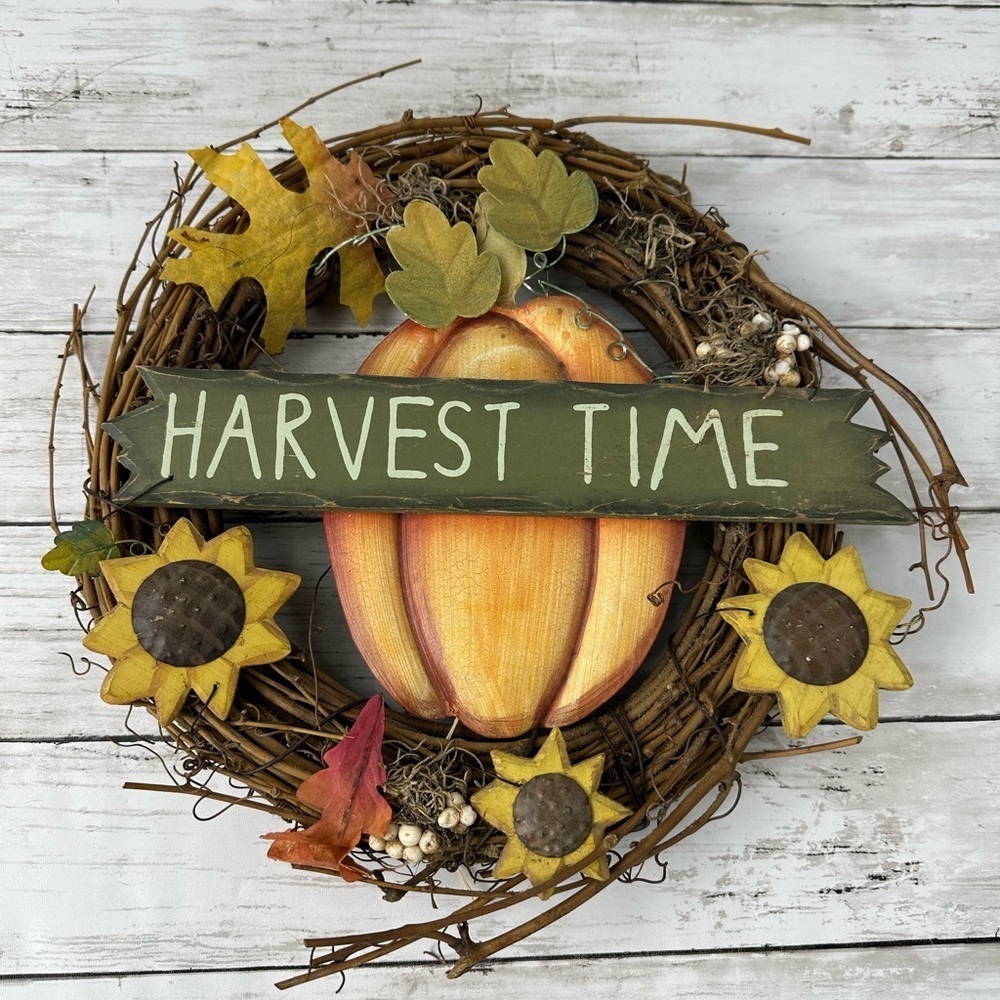 FALL/Autumn Door Hanger “Harvest Time “wreath